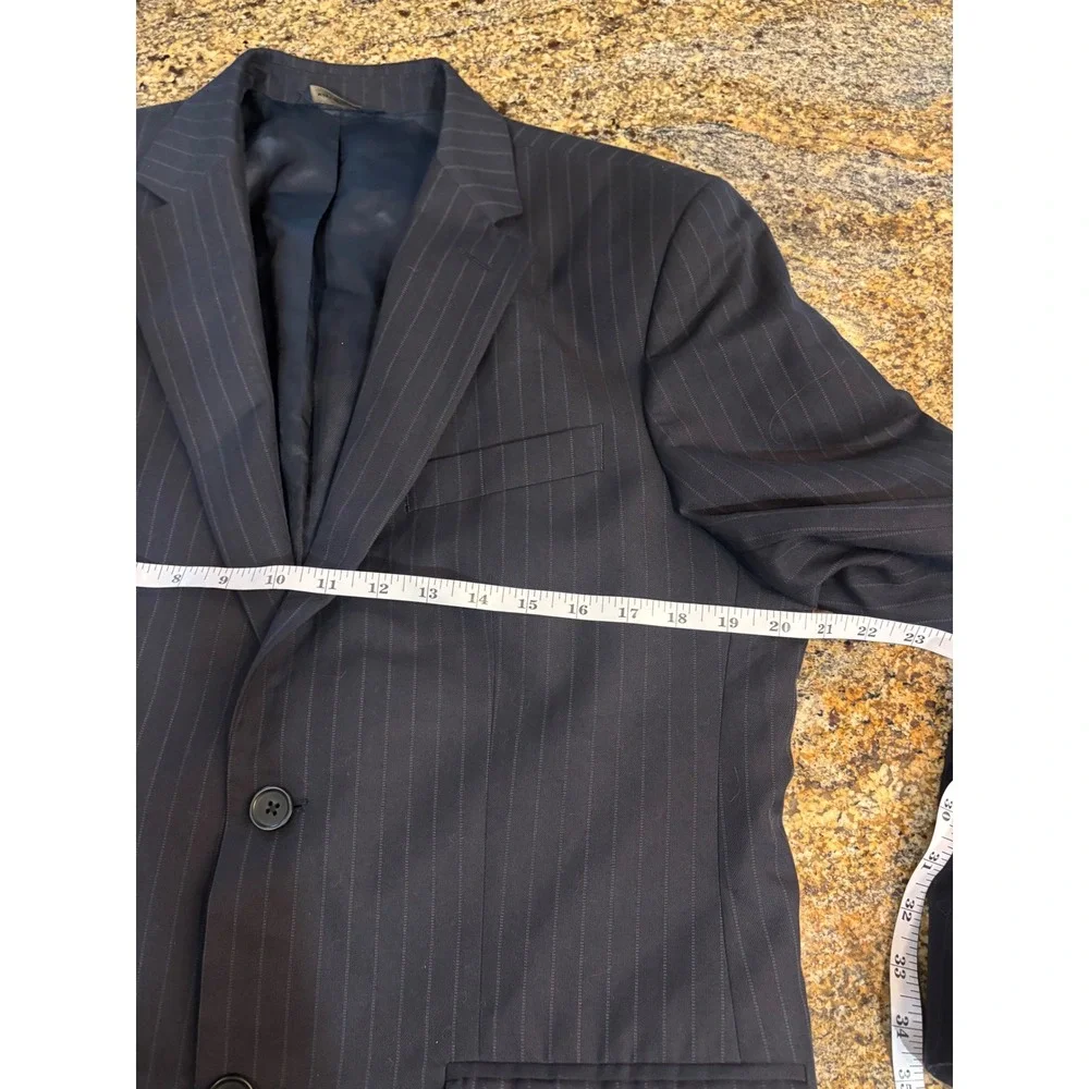 Banana Republic Mens Navy Blue Pinstripe Two Button Blazer Suit Jacket 40R